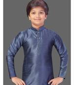 Grey dobi dupion boys kurta pyjama