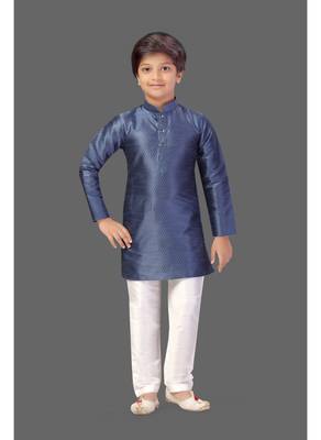 Grey dobi dupion boys kurta pyjama 2