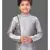 Ash grey art silk boys kurta pyjama