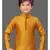 Orange jacquard boys kurta pyjama