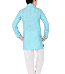 Blue Chikankari boys kurta pyjama