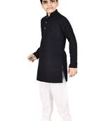 Black Chikankari boys kurta pyjama