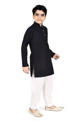 Black Chikankari boys kurta pyjama 2