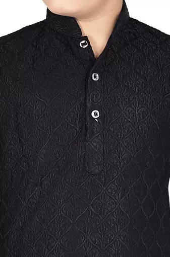 Black Chikankari boys kurta pyjama