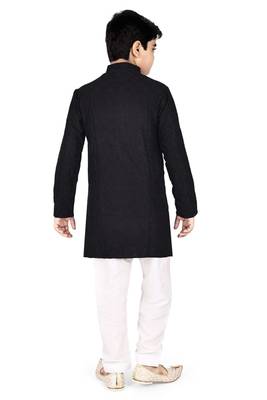 Black Chikankari boys kurta pyjama 4