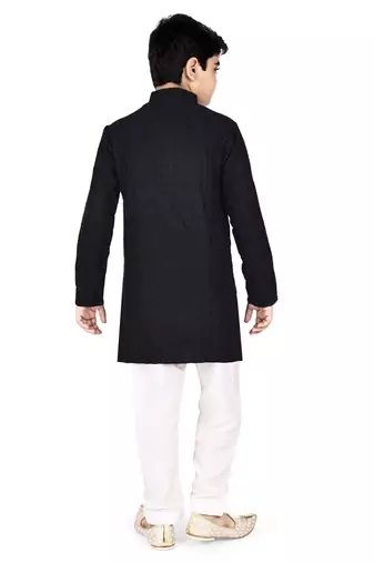 Black Chikankari boys kurta pyjama
