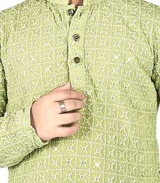 Pista Chikankari Boys Kurta Pyjama