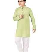 Pista Chikankari Boys Kurta Pyjama