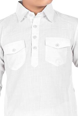 White cotton boys kurta pyjama 2