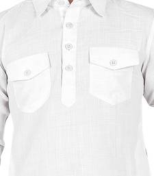 White cotton boys kurta pyjama