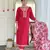 Pink viscosee slub ethnic festive wear girlie suit