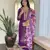 Wine viscosee slub ethnic festive wear girlie suit