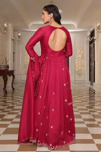 Pink beautiful soft silk fabric glamorous partywear readymade suit