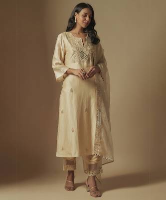 Beige kurta set 1