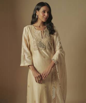 Beige kurta set 3