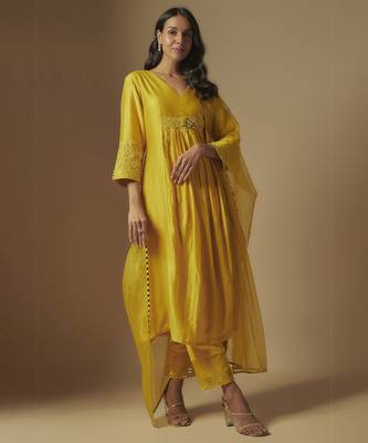 Yellow kurta set 1