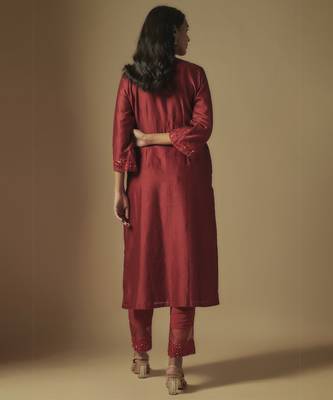 Red kurta set 2