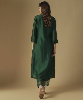 Emerald green kurta set 2