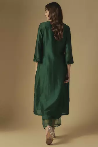 Emerald green kurta set