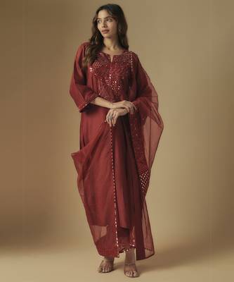 Red kurta set 1