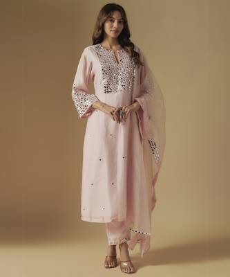 Baby pink kurta set 1