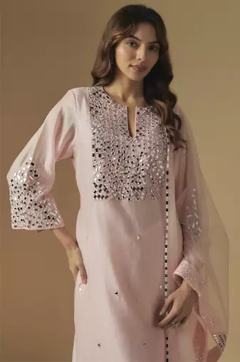 Baby pink kurta set