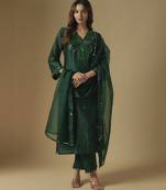 Emerald green kurta set