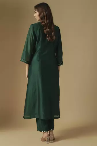Emerald green kurta set