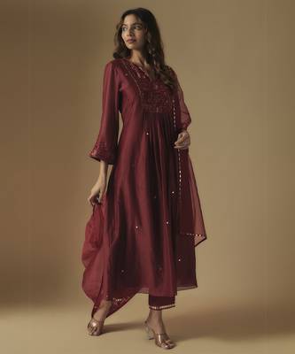 Red kurta set 1