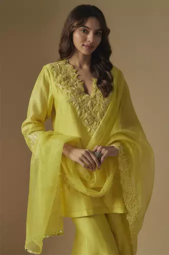 Baby yellow sharara set