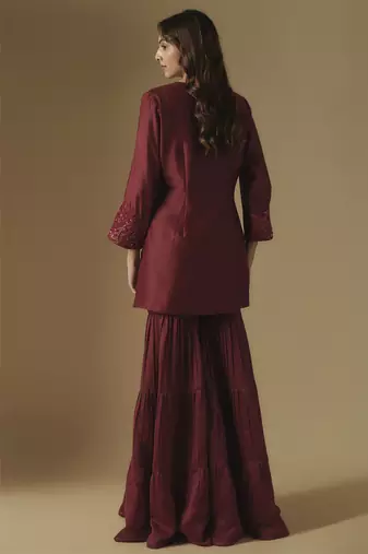 Red sharara set