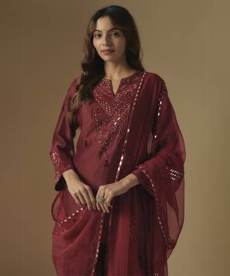 Red sharara set 4
