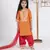Girls orange and red kurta payjama set