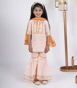 Girls peach kurta payjama set
