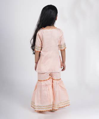 Girls peach kurta payjama set 5