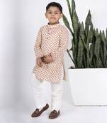 Boys beige kurta payjama set