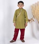 Boys green kurta payjama set