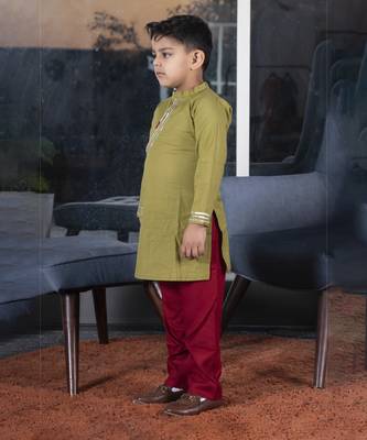 Boys green kurta payjama set 2