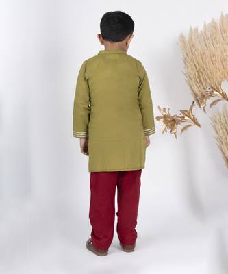 Boys green kurta payjama set 3