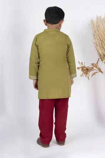 Boys green kurta payjama set