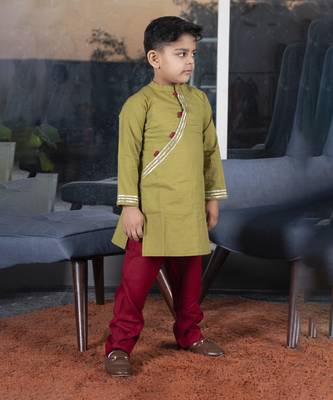 Boys green kurta payjama set 4