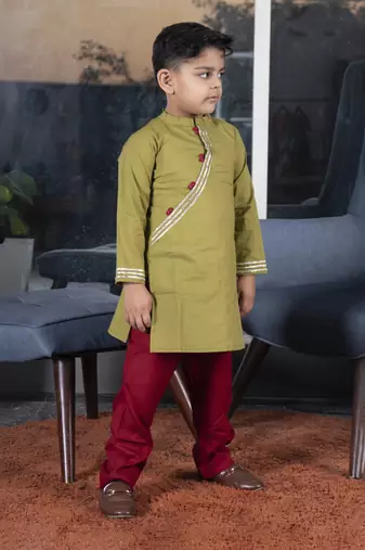 Boys green kurta payjama set