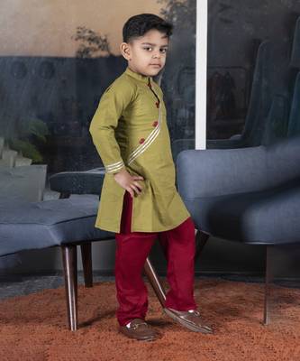 Boys green kurta payjama set 5