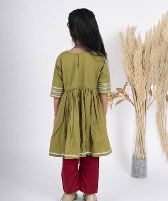Girls yellow kurta payjama set 3