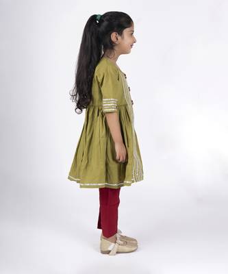 Girls yellow kurta payjama set 4
