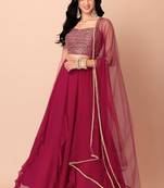 Pink Beautiful Georgette Fabric Bollywood Style Girlie Lehenga Set