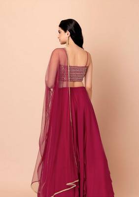 Pink Beautiful Georgette Fabric Bollywood Style Girlie Lehenga Set 2