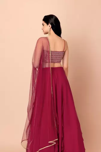 Pink Beautiful Georgette Fabric Bollywood Style Girlie Lehenga Set