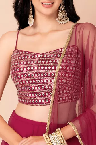 Pink Beautiful Georgette Fabric Bollywood Style Girlie Lehenga Set