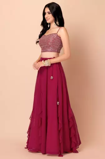 Pink Beautiful Georgette Fabric Bollywood Style Girlie Lehenga Set